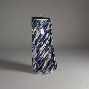 Milio Milano Women Maxi Skirt Blue Tie Dye Viscose Midi Pull On Solid Size M NWT